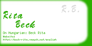 rita beck business card